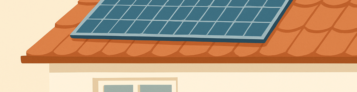 Solaranlagen für nachhaltige Energie Moderne Solaranlage auf einem geneigten Hausdach – steht für nachhaltige Energiegewinnung und zukunftsorientierte Sanierung.